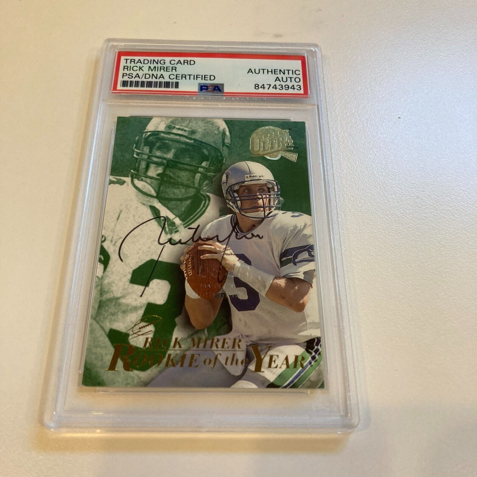 Rare 1994 Fleer Ultra Rick Mirer RC Signed Promo Card With Fleer Stamp Showpieces Sports Rare 1994 Fleer Ultra Rick Mirer RC Signed Promo Card With Fleer Stamp Showpieces Sports