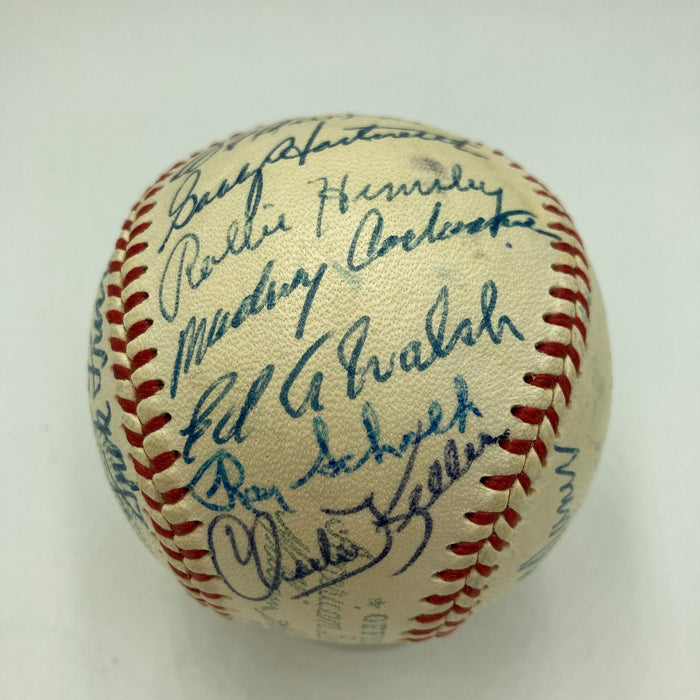 Stunning 1955 Hall Of Fame Induction Signed Baseball 25 Sigs Jimmie Foxx JSA COA