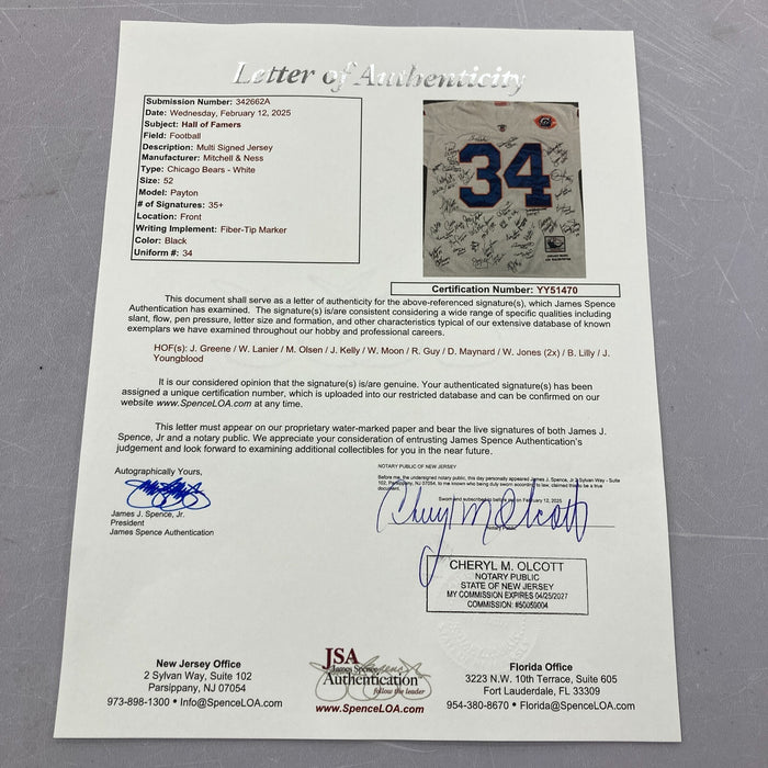 NFL Hall Of Fame Multi Signed Mitchell & Ness Jersey With 35+ Signatures JSA COA