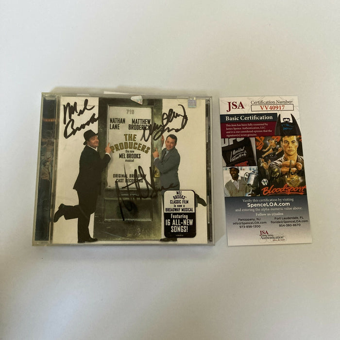 Mel Brooks, Matthew Broderick & Nathan Lane Signed The Producers CD JSA COA
