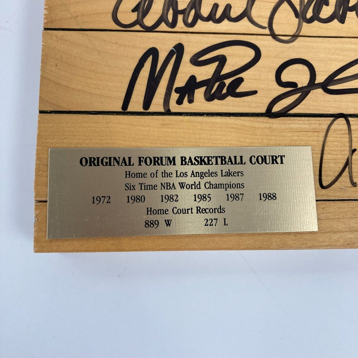 Wilt Chamberlain Magic Johnson Signed Los Angeles Lakers Game Used Floor Beckett