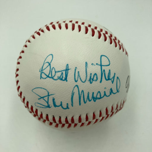 Stan Musial Signed Vintage Baseball "Best Wishes" JSA COA