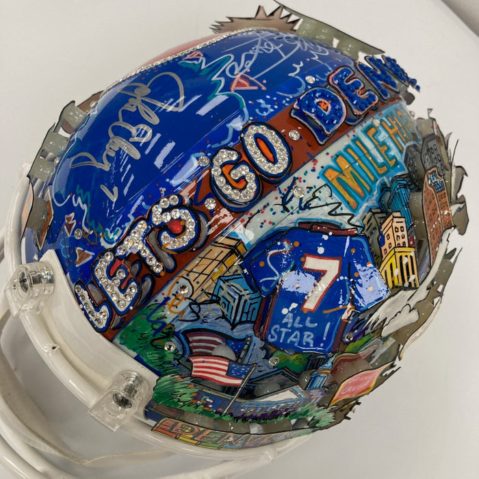 Beautiful John Elway Signed Charles Fazzino Pop Art Denver Broncos Helmet W/COA