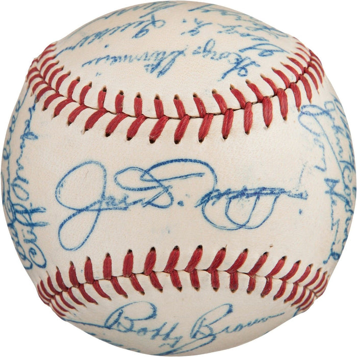 Beautiful 1948 NY Yankees Team Signed American League Baseball Joe Dimaggio PSA