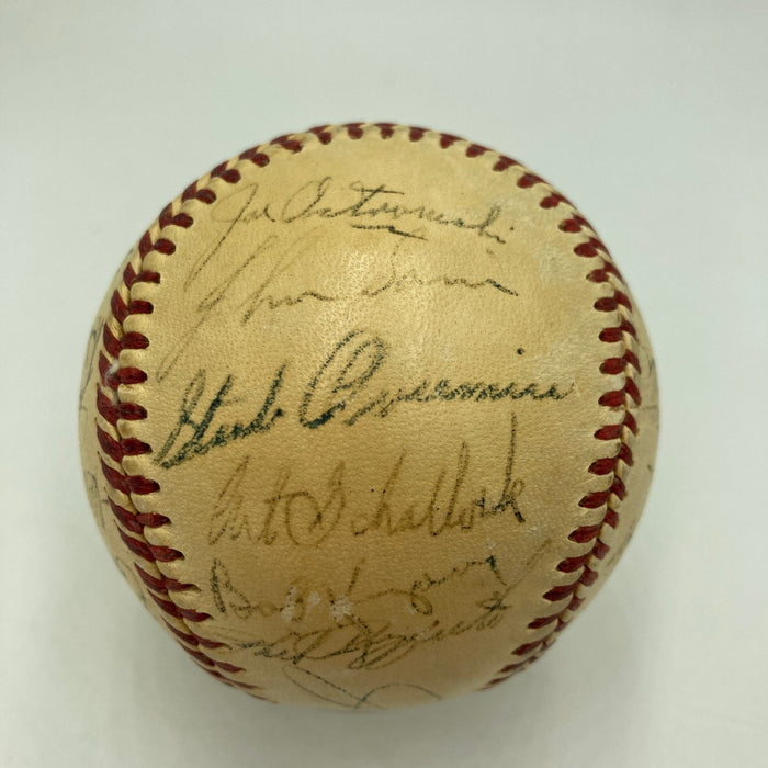 1951 Yankees World Series Champs Team Signed Baseball Mickey Mantle Rookie BAS