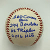 Bill Mazeroski Signed Heavily Inscribed Career STAT Baseball Reggie Jackson COA