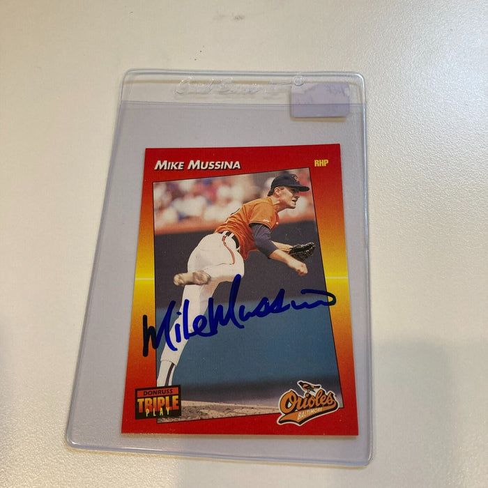 Mike Mussina 1992 Donruss Triple Play Signed Baseball Card Auto