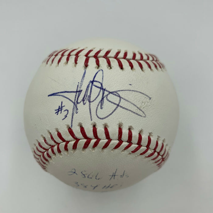 Harold Baines Signed Heavily Inscribed Stat MLB Baseball With JSA COA
