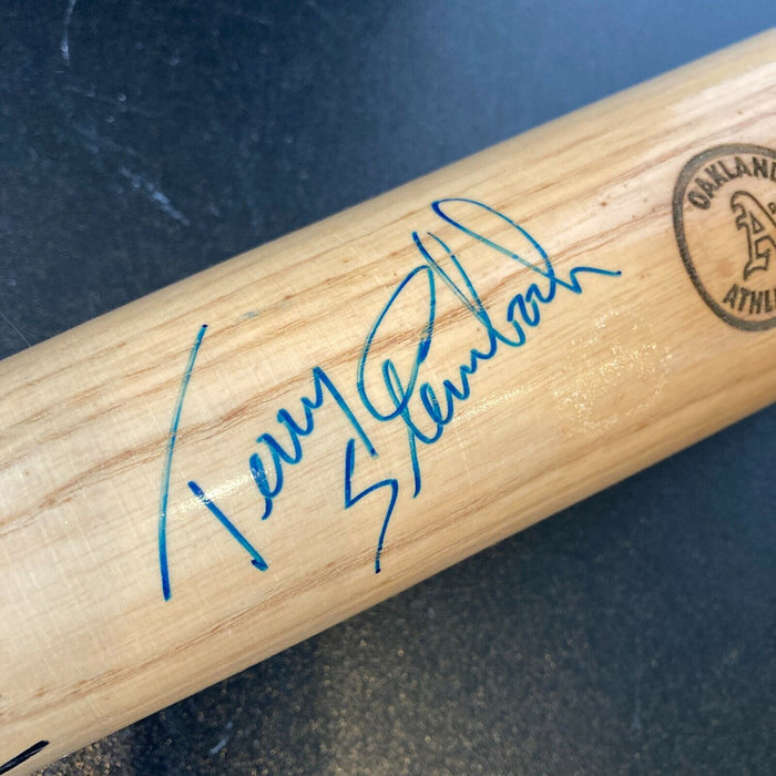 Terry Steinbach Signed 1989 World Series Oakland A's Baseball Bat JSA COA