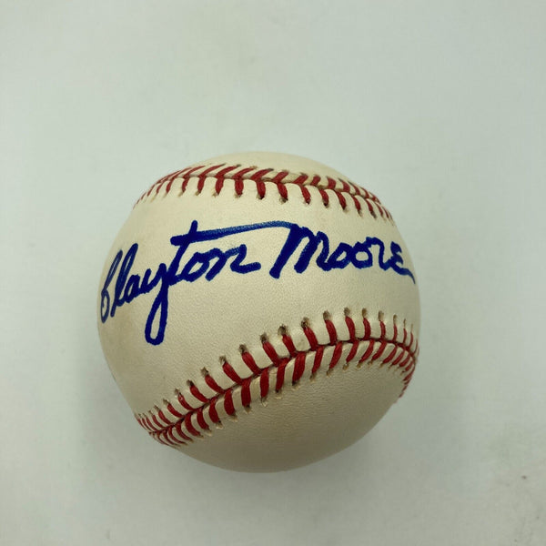 Clayton Moore Signed National League Baseball The Lone Ranger JSA COA