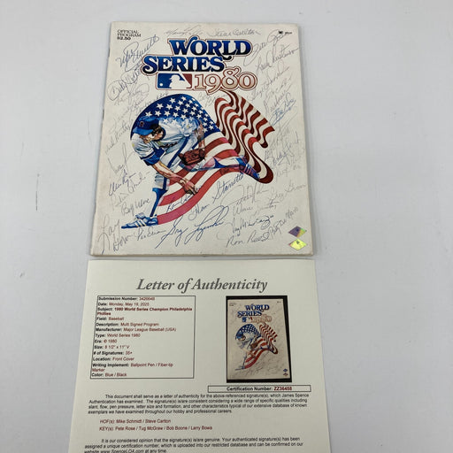 1980 Philadelphia Phillies Team Signed World Series Program 35+ Sigs JSA COA