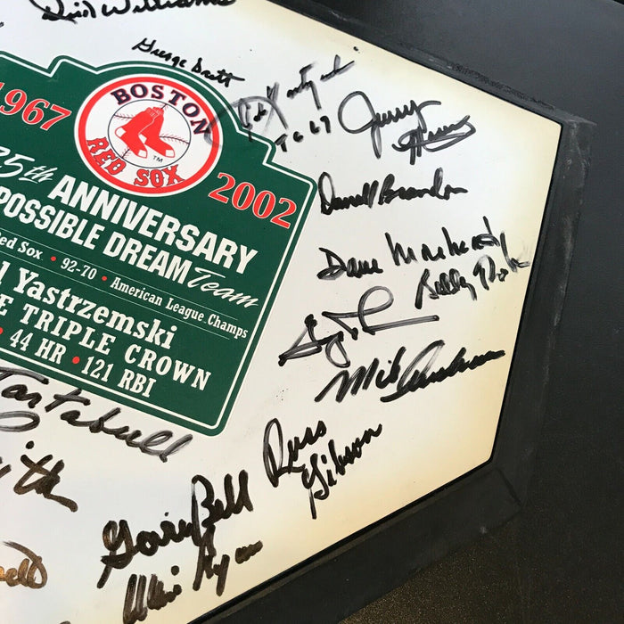 1967 Boston Red Sox AL Champs Team Signed Home Plate Carl Yastrzemski JSA COA