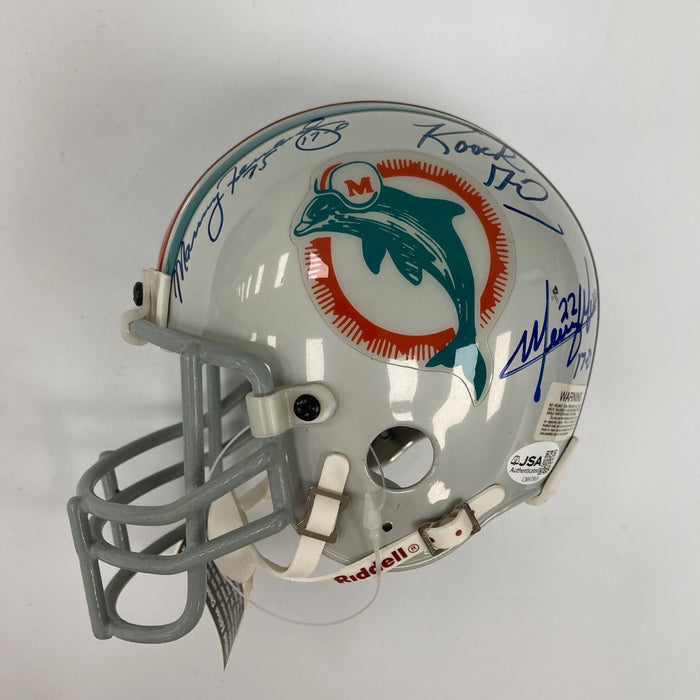 1972 Miami Dolphins Multi Signed Riddell Mini Football Helmet JSA COA