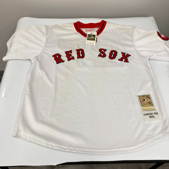 Carlton Fisk HOF 2000 Signed Mitchell & Ness Boston Red Sox Jersey JSA COA