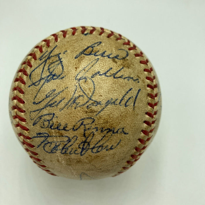 1953 New York Yankees World Series Champs Team Signed Baseball Mickey Mantle JSA