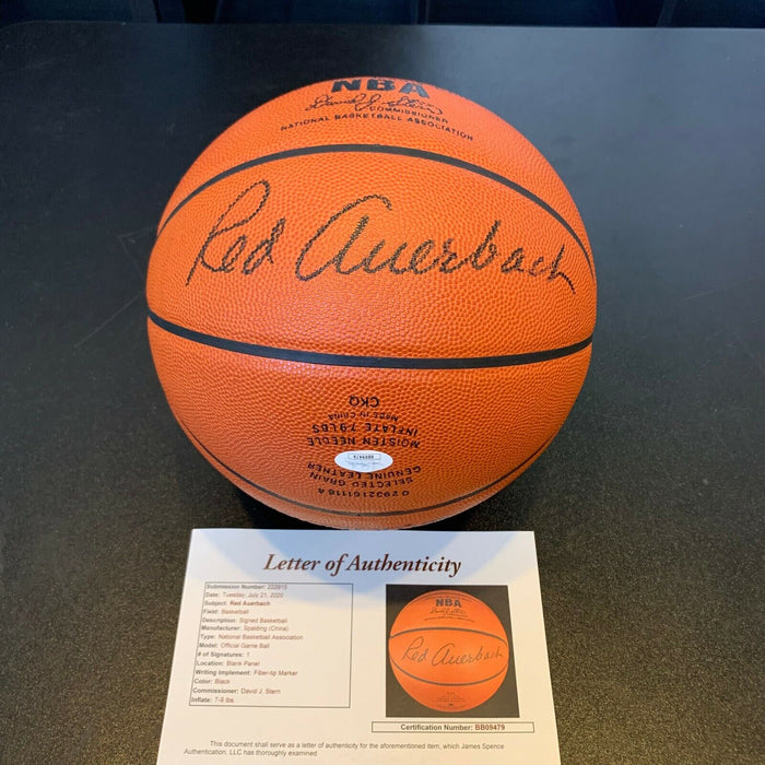 Rare Red Auerbach Signed Spalding NBA Official Game Basketball JSA COA Celtics