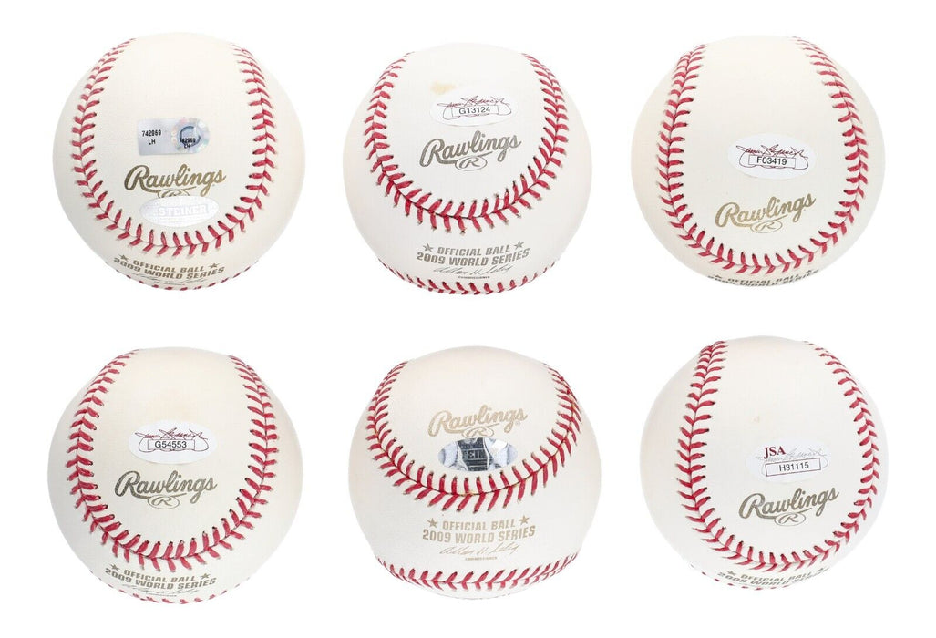 2009 New York Yankees WS Champs Team Signed Baseball Collection 42 Balls JSA COA