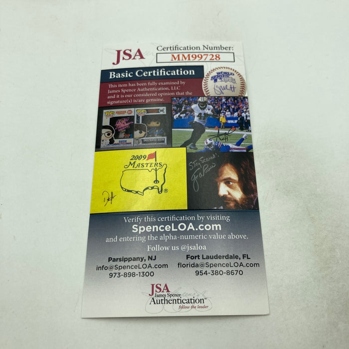 John Sterling Signed Heavily Inscribed STAT Baseball JSA COA RARE!