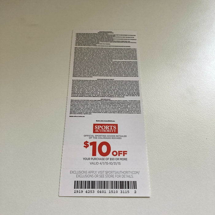 John Grey MLB Debut First Game Original Ticket August 4, 2015