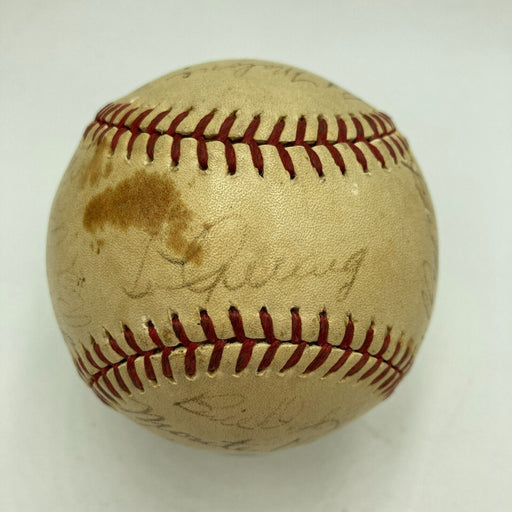 1937 New York Yankees World Series Champs Team Signed Baseball Lou Gehrig JSA