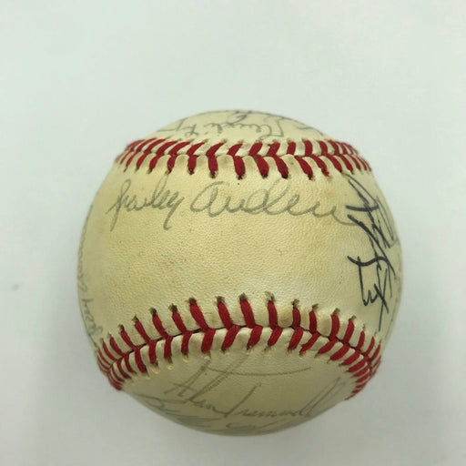 1985 Detroit Tigers Team Signed Official American League Baseball With JSA COA