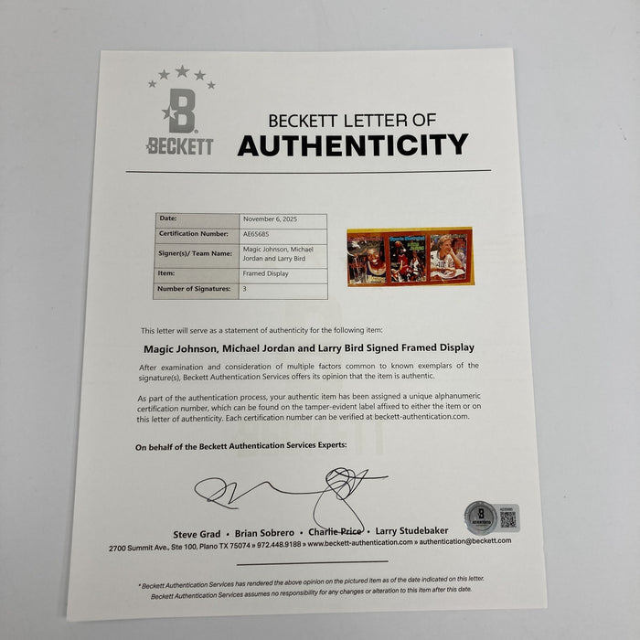 Michael Jordan, Larry Bird & Magic Johnson Signed Sports Illustrated Covers PSA