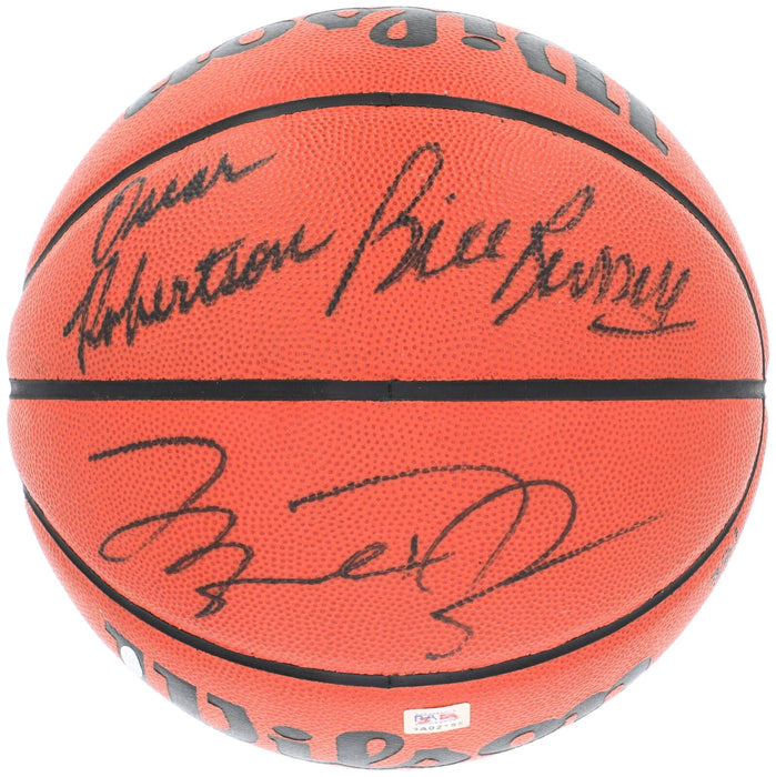 Michael Jordan Bill Russell Magic Johnson Larry Bird Signed Basketball UDA & PSA