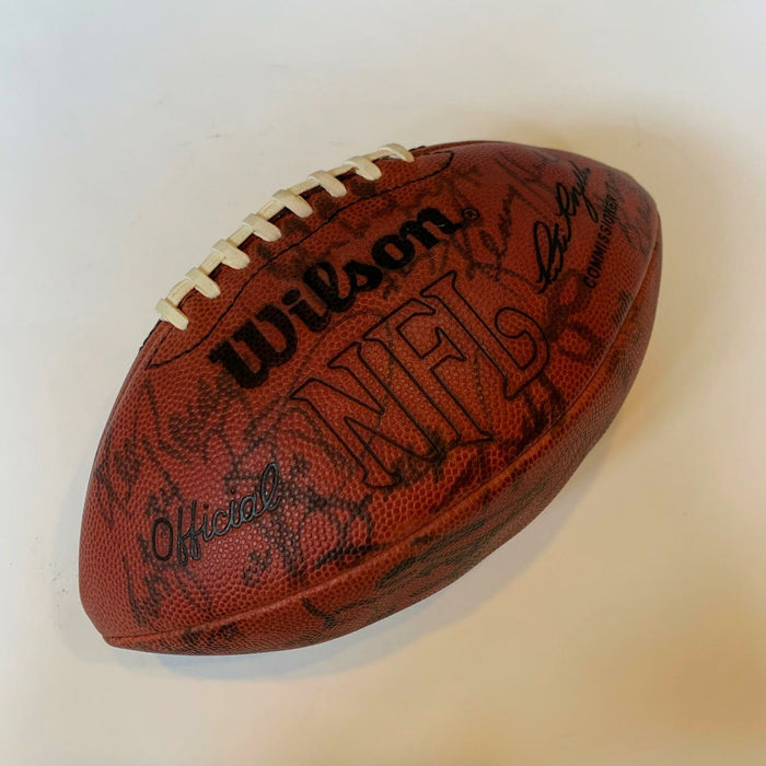 1986 New York Giants Super Bowl Champs Team Signed Wilson NFL Football JSA COA