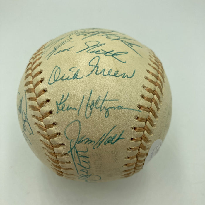 Beautiful 1974 Oakland A’s World Series Champs Team Signed Baseball JSA COA