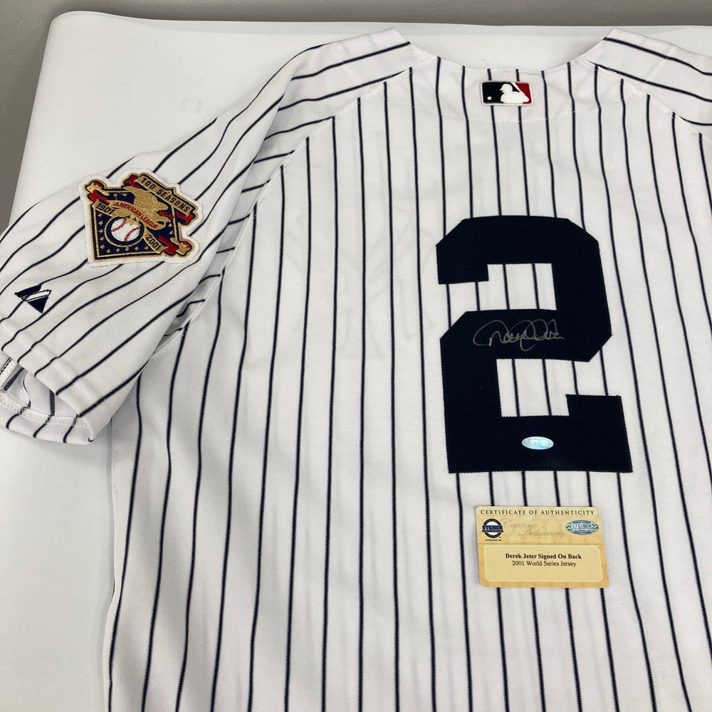 Derek Jeter Signed 2001 New York Yankees Majestic Game Jersey Steiner & JSA COA