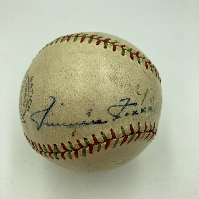 Babe Ruth Lou Gehrig Jimmie Foxx Signed 1920's Baseball JSA COA