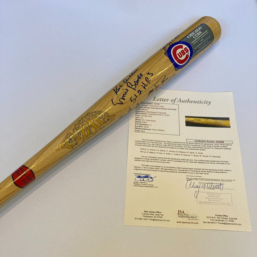 Beautiful Chicago Cubs HOF Legends Multi Signed Cooperstown Baseball Bat JSA COA