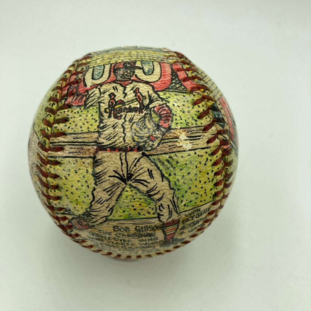 1967 Cardinals World Series George Sosnak Hand Painted Folk Art Baseball 1/1
