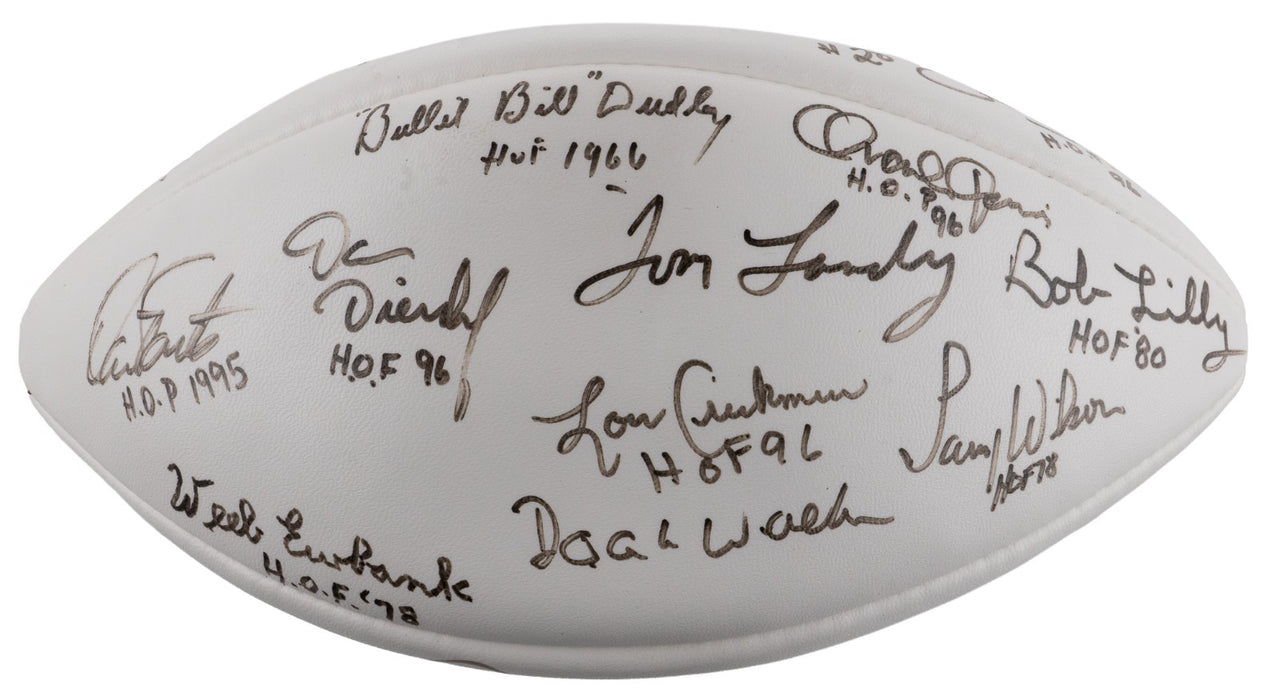 Tom Landry Ray Nitschke Hall Of Fame Multi Signed Football 20 Sigs JSA COA