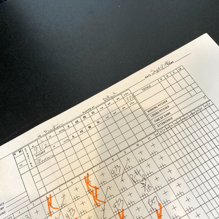 Roger Clemens 20 Strikeout Game Signed "Game Used" Broadcast Scorecard Beckett