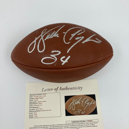 Walter Payton #34 Signed Wilson NFL Game Football JSA COA