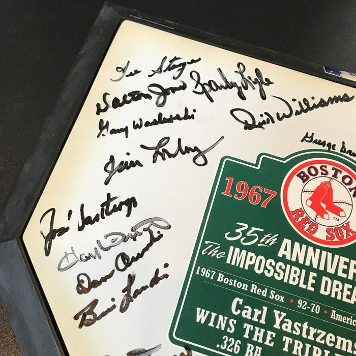 1967 Boston Red Sox AL Champs Team Signed Home Plate Carl Yastrzemski JSA COA