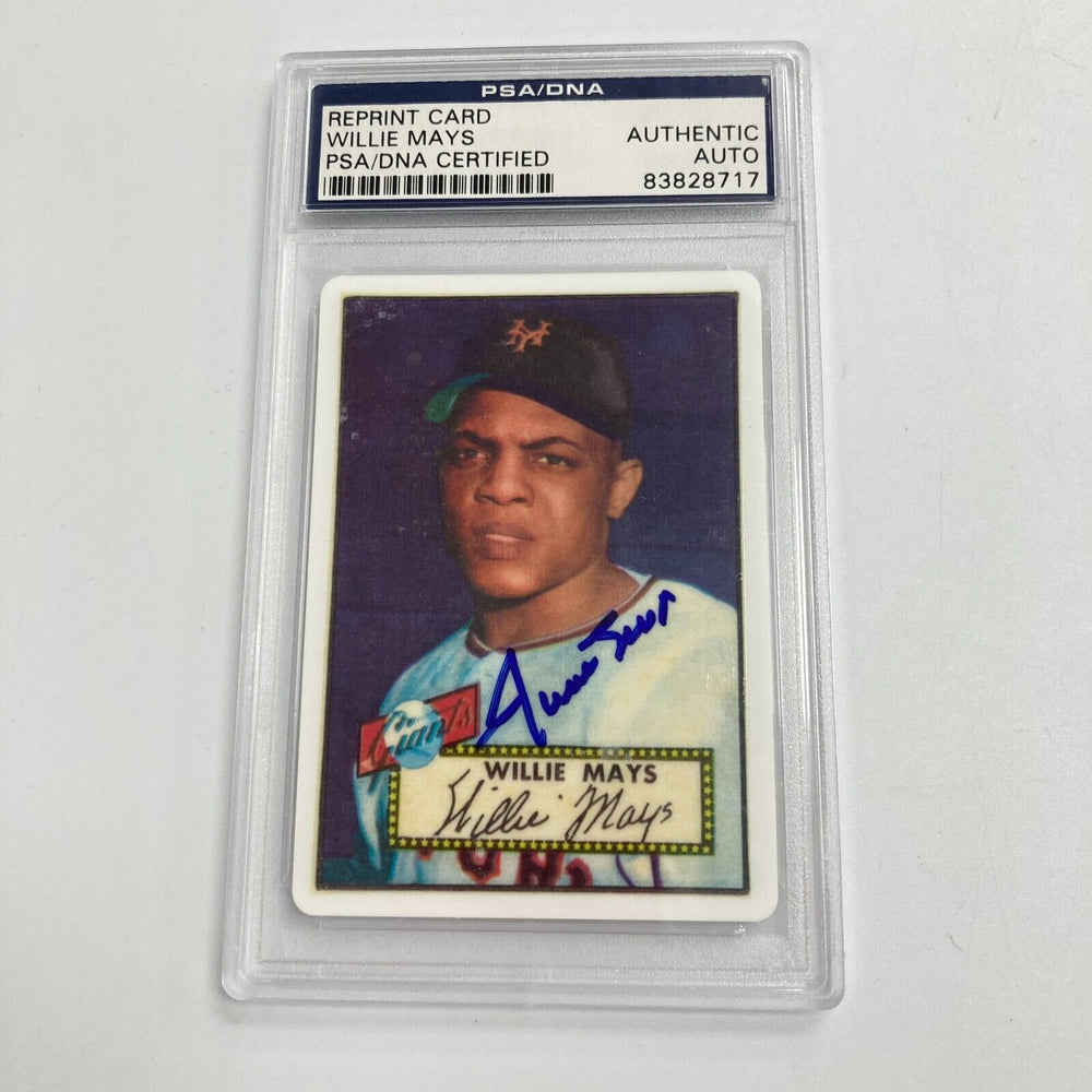 1952 Topps Willie Mays RC Signed Porcelain Baseball Card PSA DNA