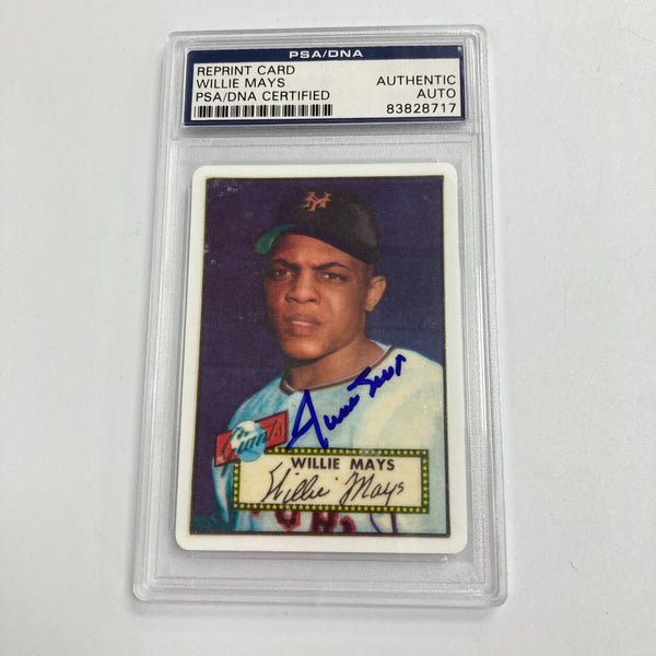 1952 Topps Willie Mays RC Signed Porcelain Baseball Card PSA DNA