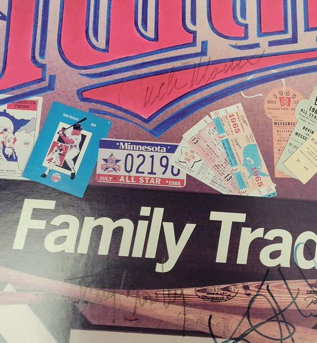 1991 Minnesota Twins World Series Champs Team Signed 18x24 Poster Beckett COA