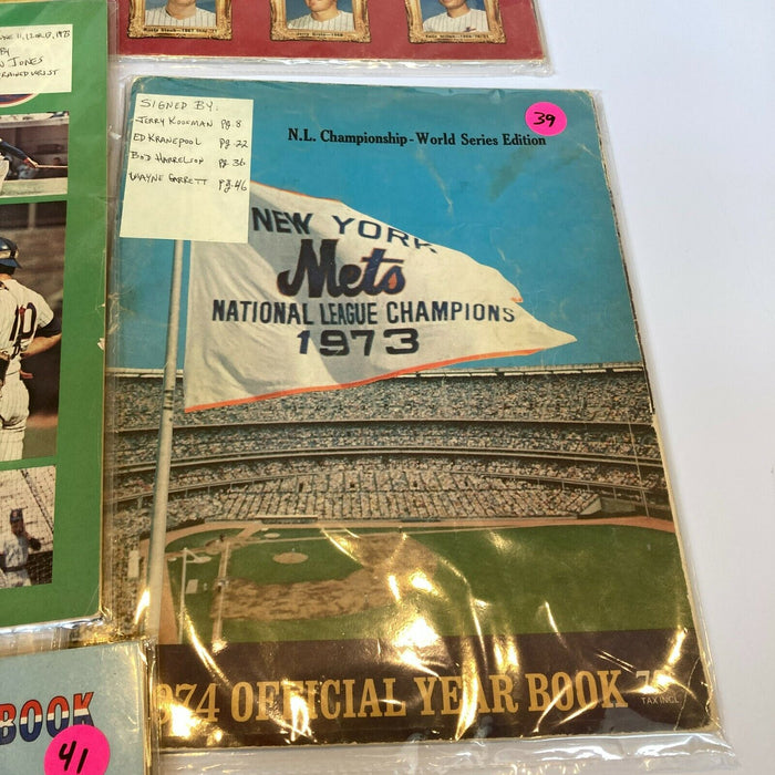 Lot Of (8) 1970's New York Mets Vintage Yearbooks With World Series