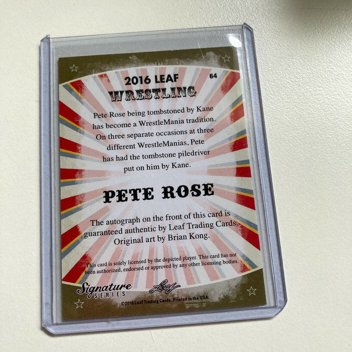 2016 Leaf Wrestling Pete Rose Auto Signed Autographed Baseball Card