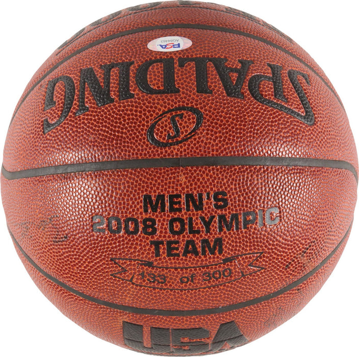 Kobe Bryant & Lebron James 2008 Team USA Signed Basketball Olympics PSA DNA
