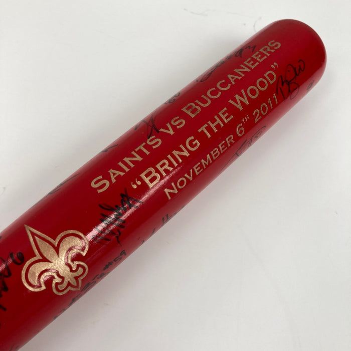 2011 New Orleans Saints Team Signed Baseball Bat 30 Sigs Drew Brees Beckett COA