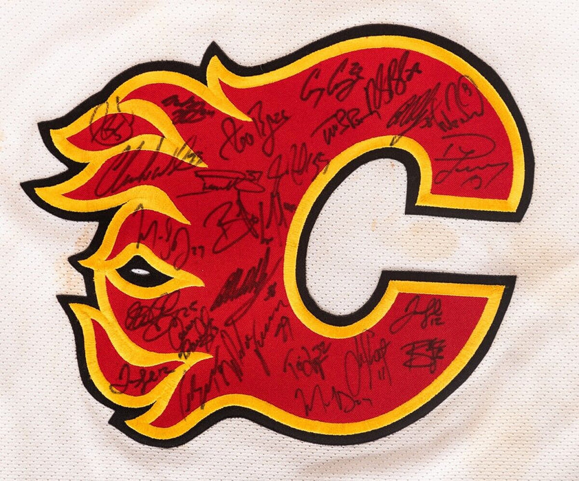 2001-02 Calgary Flames Team Signed Authentic NHL Jersey Brian Skrudland LOA