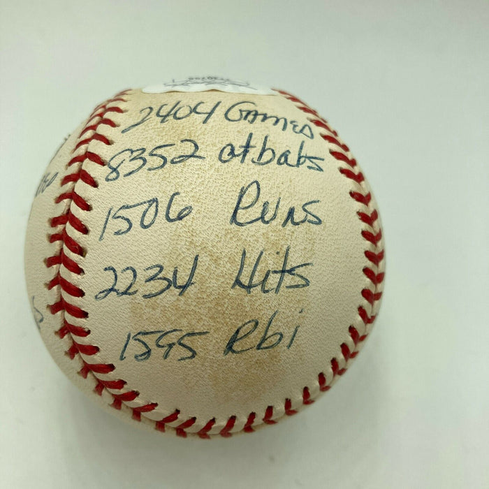 Mike Schmidt Signed Heavily Inscribed Stat NL  Baseball With JSA COA