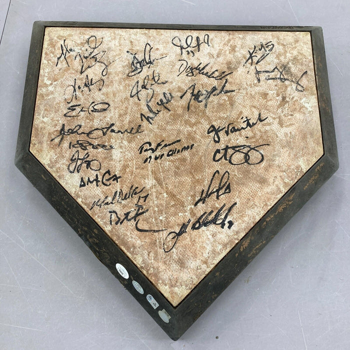 2007 Boston Red Sox World Series Champs Team Signed Game Used Home Plate JSA COA