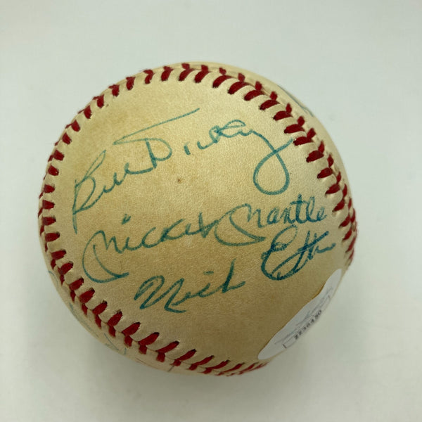 Mickey Mantle Roger Maris & Joe Dimaggio Yankees Legends Signed Baseball JSA COA