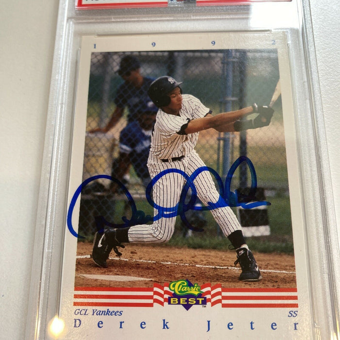 Derek Jeter Pre Rookie Signed 1992 Classic Best Baseball Card RC PSA DNA MINT 9
