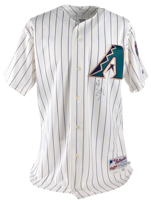 Curt Schilling Signed Authentic 2001 Arizona Diamondbacks Game Issued Jersey JSA